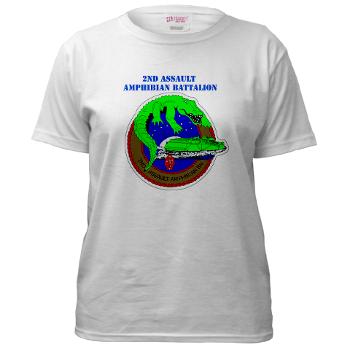 2AAB - A01 - 04 - 2nd Assault Amphibian Battalion with Text Women's T-Shirt - Click Image to Close