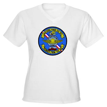 2ANGLC - A01 - 01 - USMC - 2nd Air Naval Gunfire Liaison Company - Women's V-Neck T-Shirt