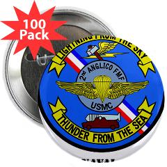 2ANGLC - A01 - 01 - USMC - 2nd Air Naval Gunfire Liaison Company with Text - 2.25" Button (100 pack)