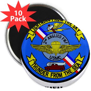 2ANGLC - A01 - 01 - USMC - 2nd Air Naval Gunfire Liaison Company with Text - 2.25" Magnet (10 pack)