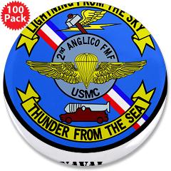 2ANGLC - A01 - 01 - USMC - 2nd Air Naval Gunfire Liaison Company with Text - 3.5" Button (100 pack) - Click Image to Close
