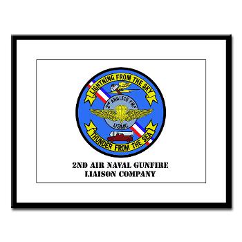 2ANGLC - A01 - 01 - USMC - 2nd Air Naval Gunfire Liaison Company with Text - Large Framed Print