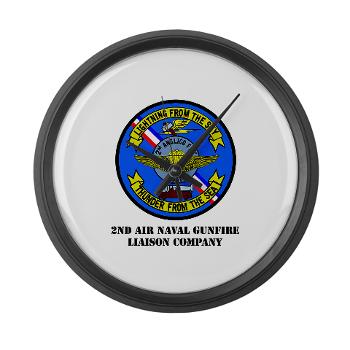 2ANGLC - A01 - 01 - USMC - 2nd Air Naval Gunfire Liaison Company with Text - Large Wall Clock