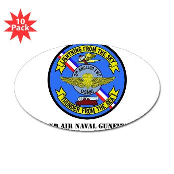 2ANGLC - A01 - 01 - USMC - 2nd Air Naval Gunfire Liaison Company with Text - Sticker (Oval 10 pk)