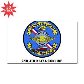 2ANGLC - A01 - 01 - USMC - 2nd Air Naval Gunfire Liaison Company with Text - Sticker (Rectangle 50 pk)