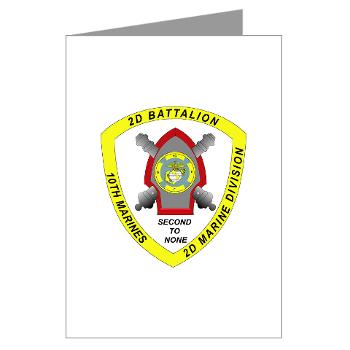2B10M - M01 - 02 - 2nd Battalion 10th Marines - Greeting Cards (Pk of 20)