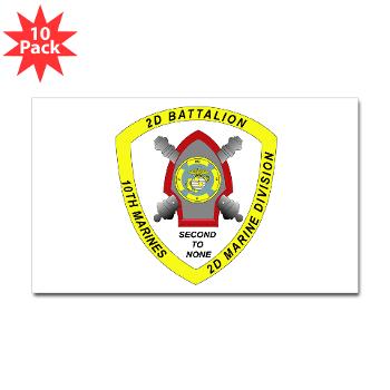 2B10M - M01 - 01 - 2nd Battalion 10th Marines - Sticker (Rectangle 10 pk) - Click Image to Close