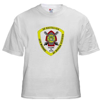 2B10M - A01 - 04 - 2nd Battalion 10th Marines - White T-Shirt - Click Image to Close