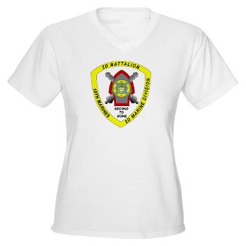 2B10M - A01 - 04 - 2nd Battalion 10th Marines - Women's V-Neck T-Shirt