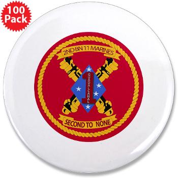 2B11M - M01 - 01 - 2nd Battalion 11th Marines - 3.5" Button (100 pack) - Click Image to Close