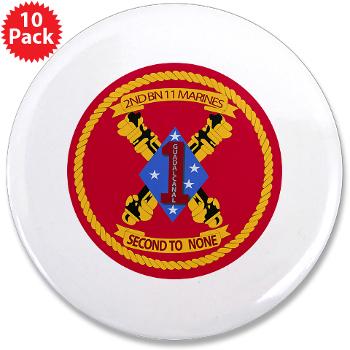 2B11M - M01 - 01 - 2nd Battalion 11th Marines - 3.5" Button (10 pack)