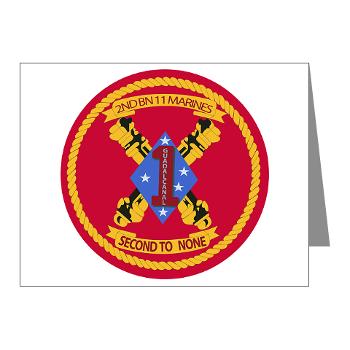 2B11M - M01 - 02 - 2nd Battalion 11th Marines - Note Cards (Pk of 20) - Click Image to Close