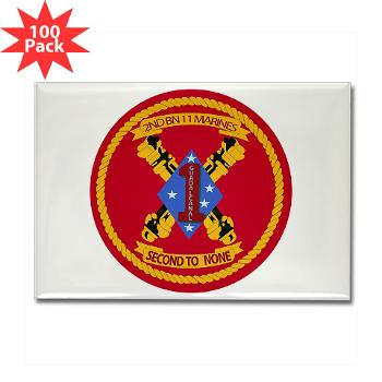 2B11M - M01 - 01 - 2nd Battalion 11th Marines - Rectangle Magnet (100 pack) - Click Image to Close