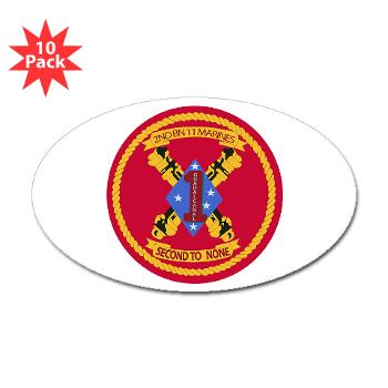 2B11M - M01 - 01 - 2nd Battalion 11th Marines - Sticker (Oval 10 pk) - Click Image to Close
