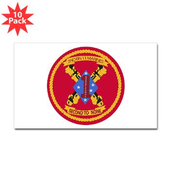 2B11M - M01 - 01 - 2nd Battalion 11th Marines - Sticker (Rectangle 10 pk) - Click Image to Close