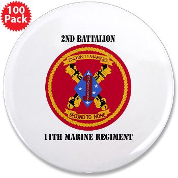 2B11M - M01 - 01 - 2nd Battalion 11th with Text - 3.5" Button (100 pack) - Click Image to Close