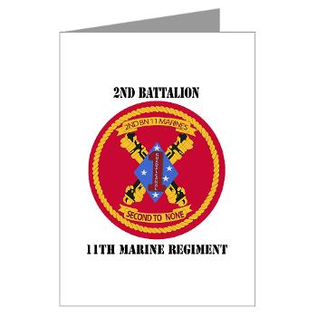 2B11M - M01 - 02 - 2nd Battalion 11th with Text - Greeting Cards (Pk of 10)