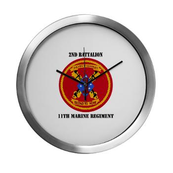 2B11M - M01 - 03 - 2nd Battalion 11th with Text - Modern Wall Clock - Click Image to Close