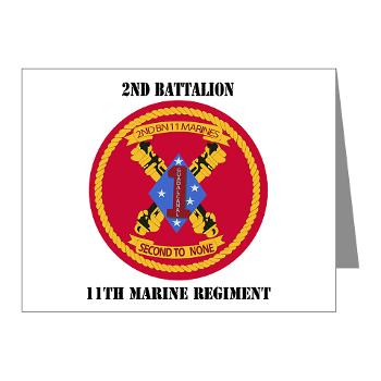 2B11M - M01 - 02 - 2nd Battalion 11th with Text - Note Cards (Pk of 20) - Click Image to Close