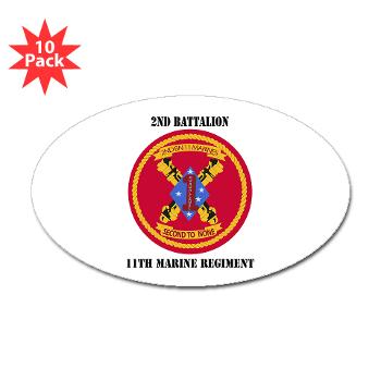 2B11M - M01 - 01 - 2nd Battalion 11th with Text - Sticker (Oval 10 pk) - Click Image to Close