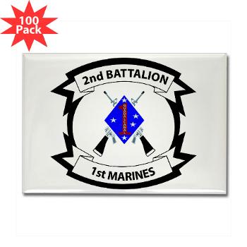 2B1M - M01 - 01 - 2nd Battalion - 1st Marines - Rectangle Magnet (100 pack) - Click Image to Close