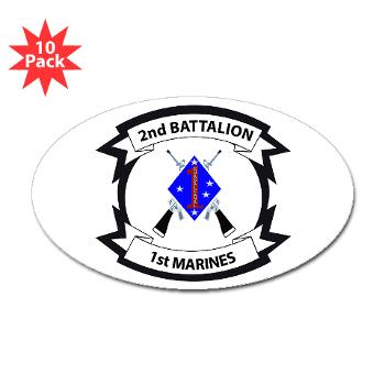 2B1M - M01 - 01 - 2nd Battalion - 1st Marines - Sticker (Oval 10 pk)