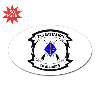 2B1M - M01 - 01 - 2nd Battalion - 1st Marines - Sticker (Oval 50 pk)