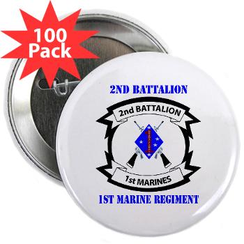 2B1M - M01 - 01 - 2nd Battalion - 1st Marines with Text - 2.25" Button (100 pack) - Click Image to Close