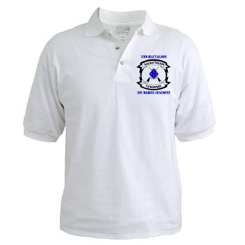 2B1M - A01 - 04 - 2nd Battalion - 1st Marines with Text - Golf Shirt - Click Image to Close