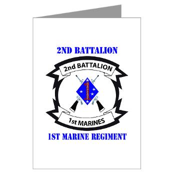 2B1M - M01 - 02 - 2nd Battalion - 1st Marines with Text - Greeting Cards (Pk of 10)