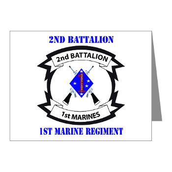 2B1M - M01 - 02 - 2nd Battalion - 1st Marines with Text - Note Cards (Pk of 20) - Click Image to Close