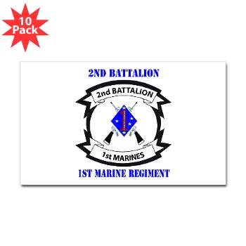 2B1M - M01 - 01 - 2nd Battalion - 1st Marines with Text - Sticker (Rectangle 10 pk) - Click Image to Close