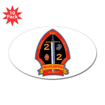 2B2M - M01 - 01 - 2nd Battalion - 2nd Marines Sticker (Oval 10 pk)