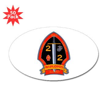 2B2M - M01 - 01 - 2nd Battalion - 2nd Marines Sticker (Oval 50 pk)