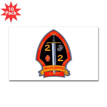2B2M - M01 - 01 - 2nd Battalion - 2nd Marines Sticker (Rectangle 10 pk) - Click Image to Close