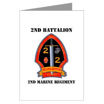 2B2M - M01 - 02 - 2nd Battalion - 2nd Marines with Text Greeting Cards (Pk of 10) - Click Image to Close