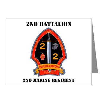 2B2M - M01 - 02 - 2nd Battalion - 2nd Marines with Text Note Cards (Pk of 20) - Click Image to Close