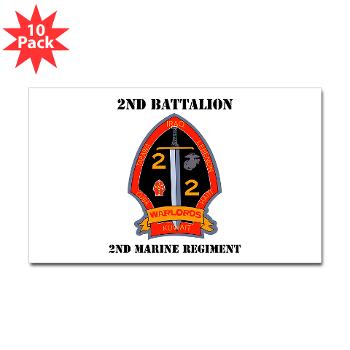 2B2M - M01 - 01 - 2nd Battalion - 2nd Marines with Text Sticker (Rectangle 10 pk) - Click Image to Close