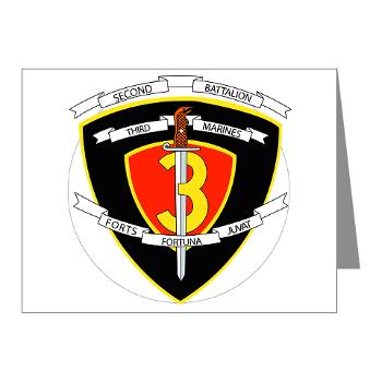 2B3M - M01 - 02 - 2nd Battalion 3rd Marines Note Cards (Pk of 20)