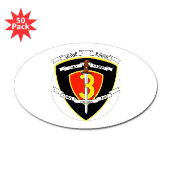 2B3M - M01 - 01 - 2nd Battalion 3rd Marines Sticker (Oval 50 pk) - Click Image to Close