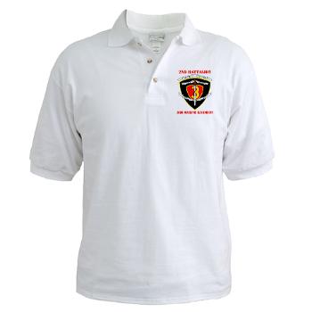 2B3M - A01 - 04 - 2nd Battalion 3rd Marines with Text Golf Shirt - Click Image to Close