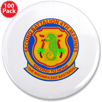 2B4M - M01 - 01 - 2nd Battalion 4th Marines - 3.5" Button (100 pack) - Click Image to Close