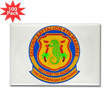2B4M - M01 - 01 - 2nd Battalion 4th Marines - Rectangle Magnet (100 pack)