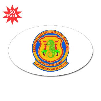 2B4M - M01 - 01 - 2nd Battalion 4th Marines - Sticker (Oval 50 pk)