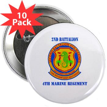 2B4M - M01 - 01 - 2nd Battalion 4th Marines with Text - 2.25" Button (10 pack) - Click Image to Close