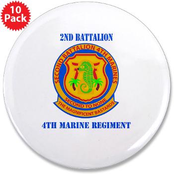 2B4M - M01 - 01 - 2nd Battalion 4th Marines with Text - 3.5" Button (10 pack) - Click Image to Close