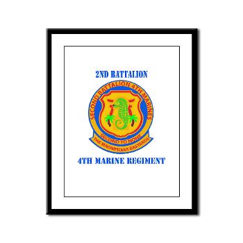 2B4M - M01 - 02 - 2nd Battalion 4th Marines with Text - Framed Panel Print