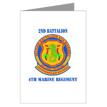 2B4M - M01 - 02 - 2nd Battalion 4th Marines with Text - Greeting Cards (Pk of 10) - Click Image to Close