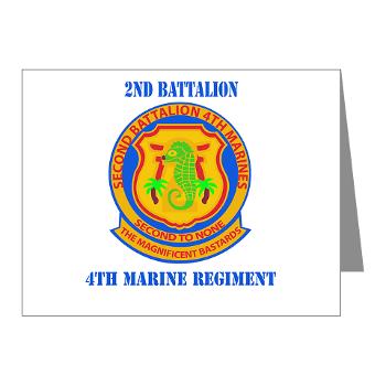 2B4M - M01 - 02 - 2nd Battalion 4th Marines with Text - Note Cards (Pk of 20)