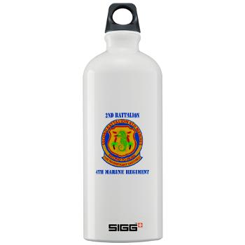 2B4M - M01 - 03 - 2nd Battalion 4th Marines with Text - Sigg Water Bottle 1.0L